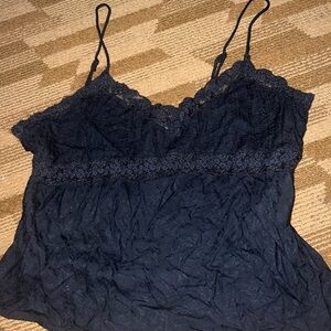 Lace Trim Black Camisole